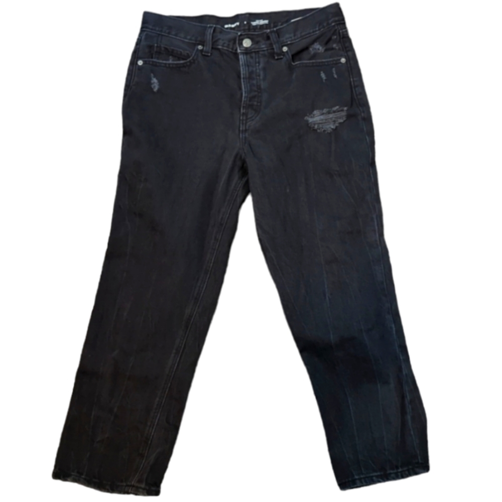 🆕 OLD NAVY Slouchy Secret Smooth Black Jeans / Sz 8